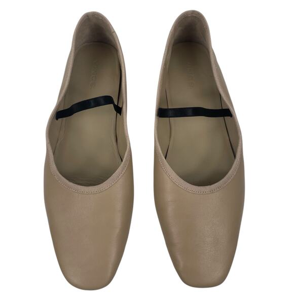 Vince Vivian Nappa Leather Mary Jane Flats Taupe Clay Size 8.5M - Picture 4 of 14